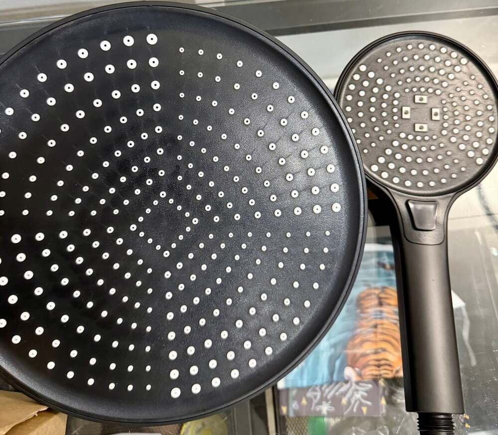 Matte Black Multi-Function Handheld Shower Head